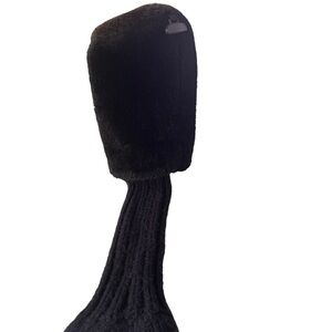 Golf Head Cover, Black Plush 15 1/2 inches long